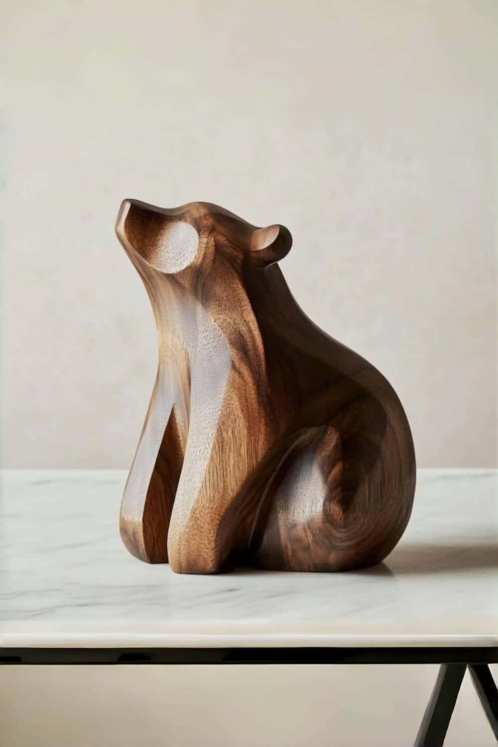 Wooden Bear Statue Wood Carved Bear Carvings Wooden Animal Sculptures