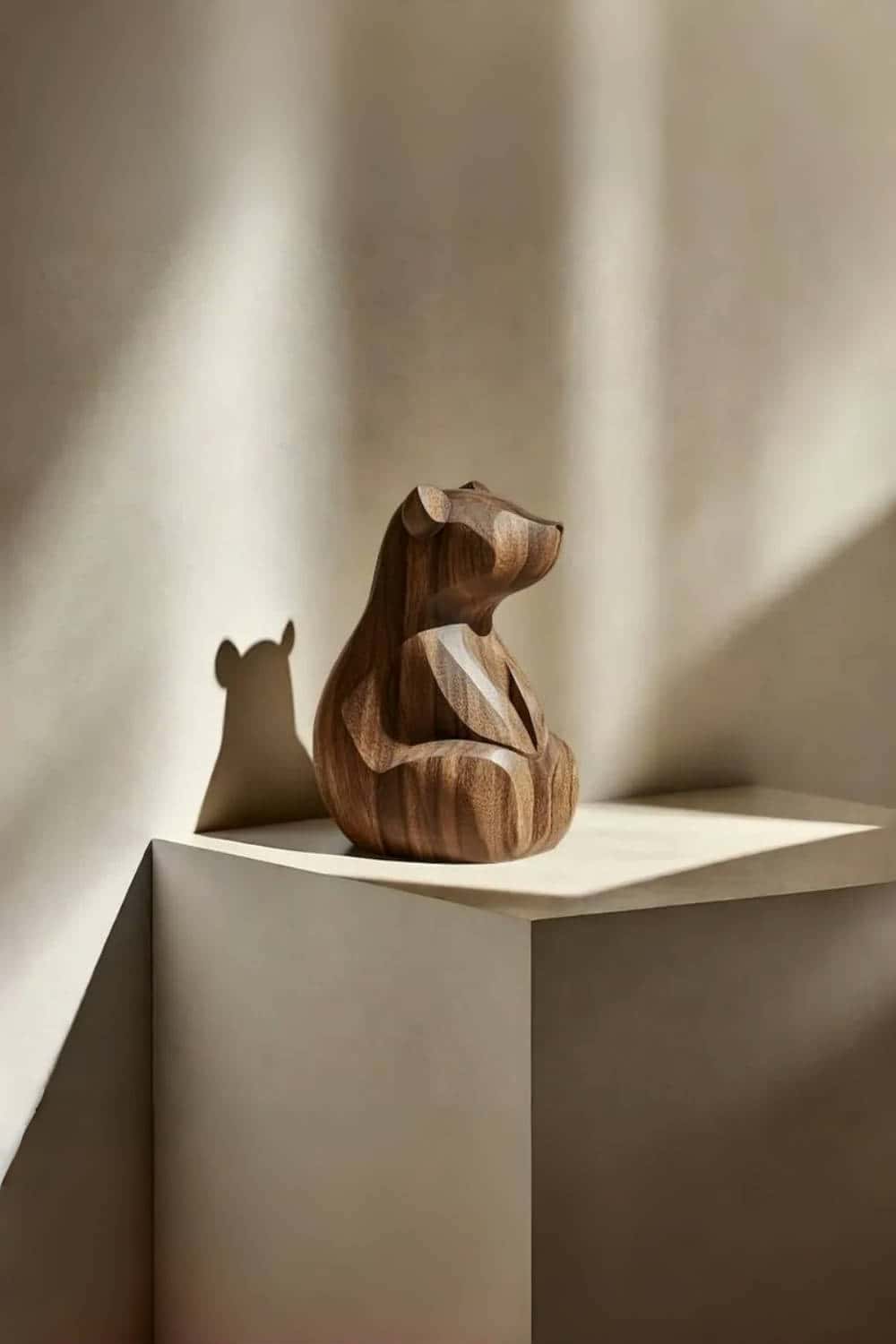 Wooden Bear Statue Wood Carved Bear Carvings Wooden Animal Sculptures