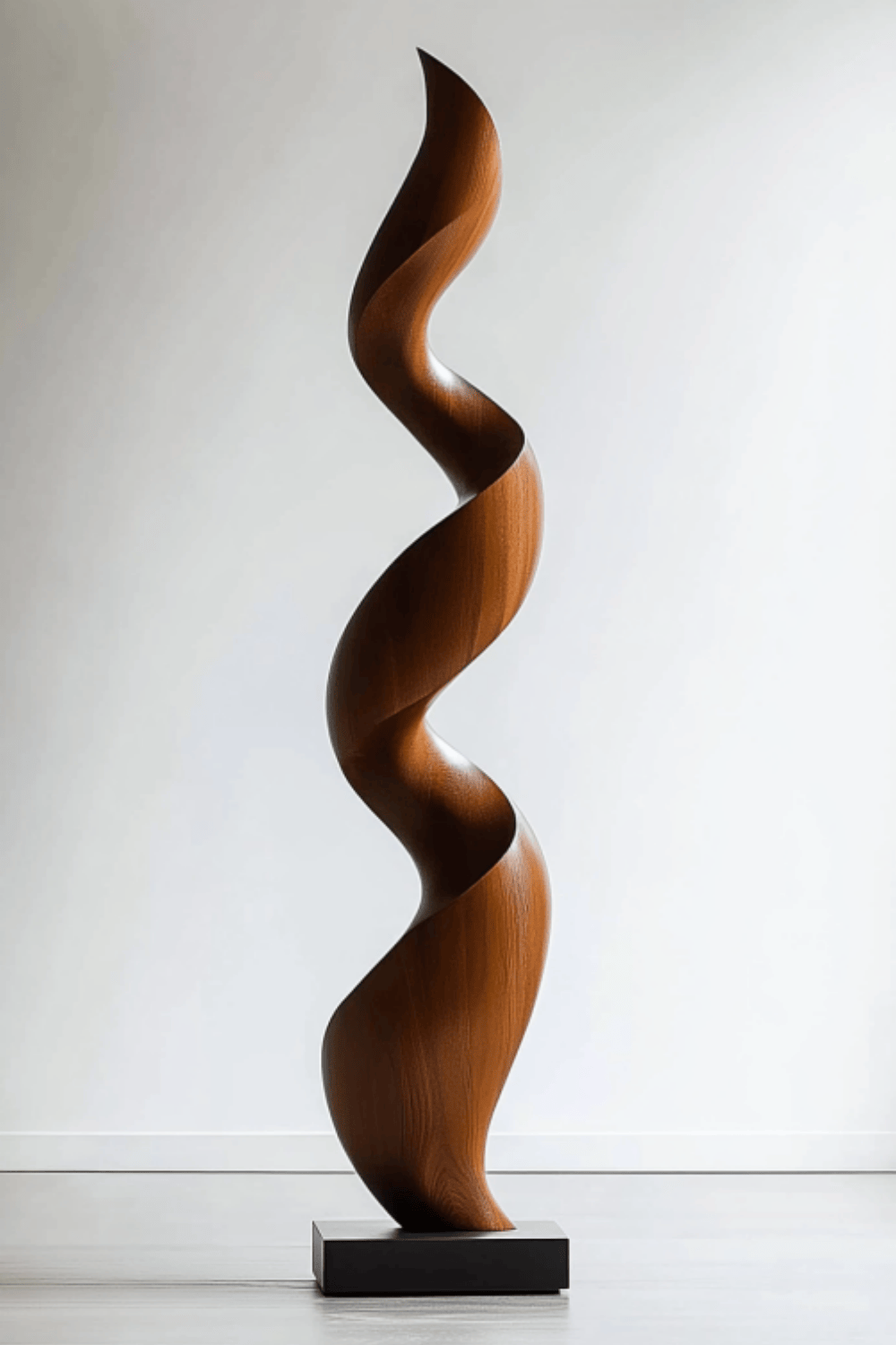 Handcrafted Spiral Wood Sculpture Large Modern Wooden Sculpture Home Decoration