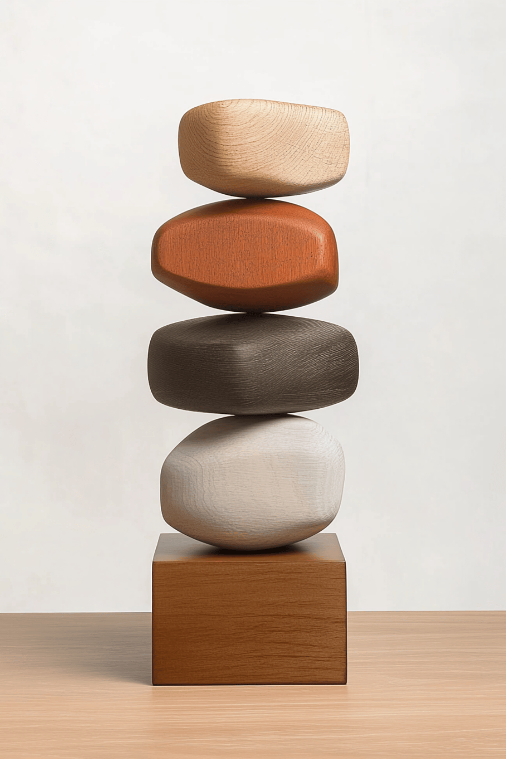 Handcrafted Wood Sculpture Modern Abstract Art Minimalist Home Decor