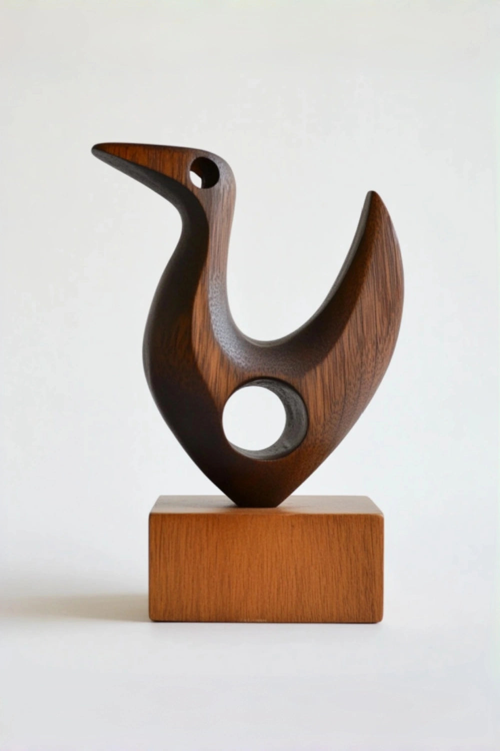 Abstract Wooden Bird Sculpture Handmade Wood Sculpture Modern Art Decor