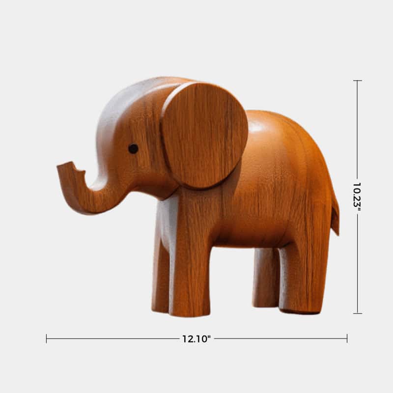 Wooden Elephant Statue Wood Sculpture Wooden Carved Animals Sculpture