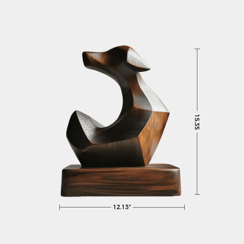 Wooden Dog Sculpture Wooden Animal Sculptures Wood Decorative Sculpture