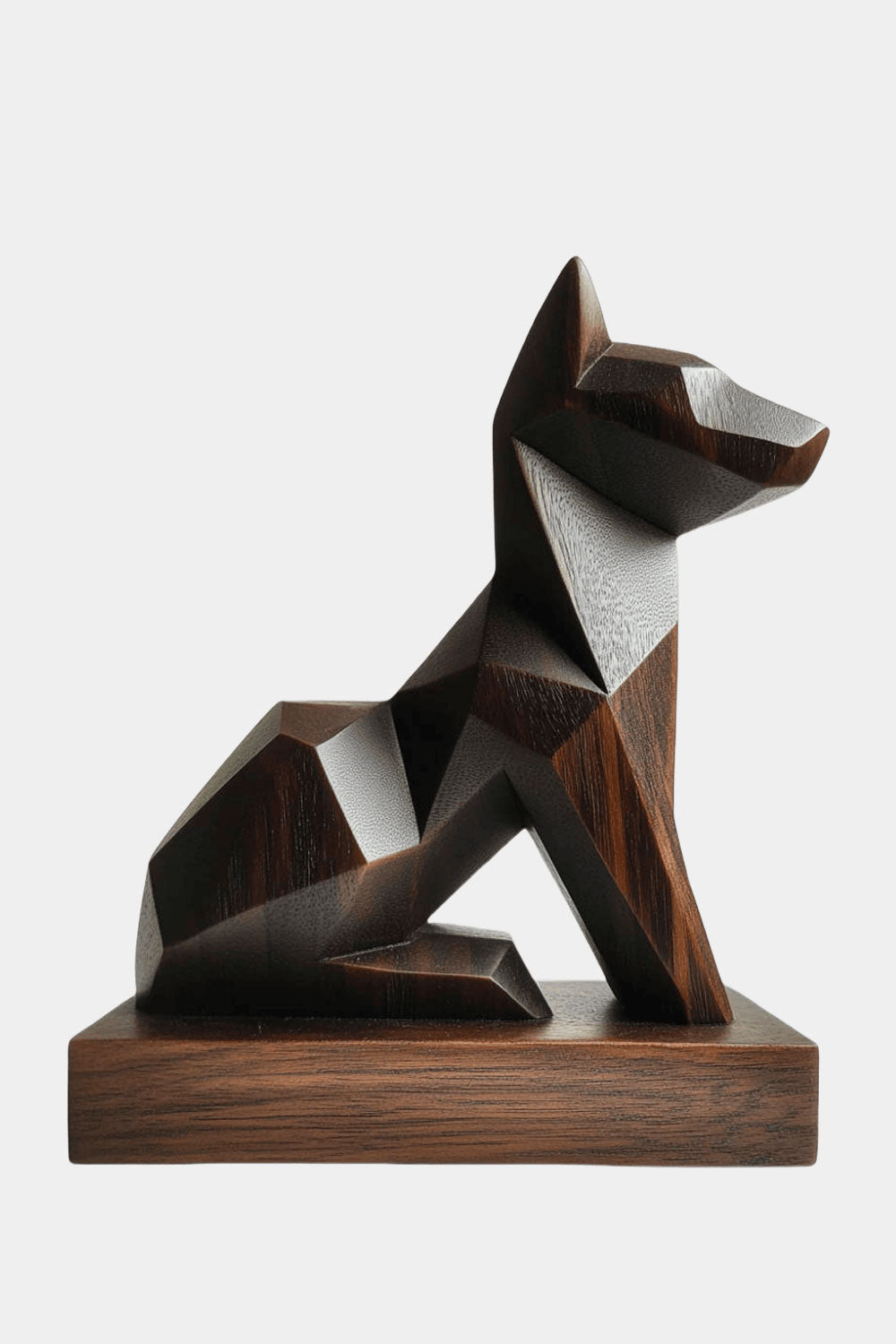 Wooden Dog Statue Wooden Animal Sculptures Wood Decorative Sculpture