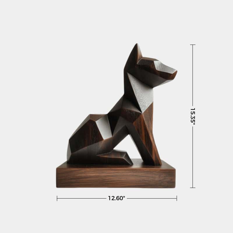 Wooden Dog Statue Wooden Animal Sculptures Wood Decorative Sculpture