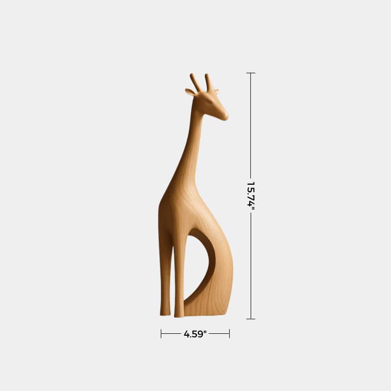 Handcrafted Wooden Giraffe Sculpture Abstract Animal Decor Modern Homes