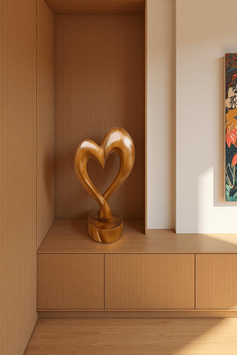 Abstract Wooden Sculpture Handcrafted Art Piece for Modern Home Decor