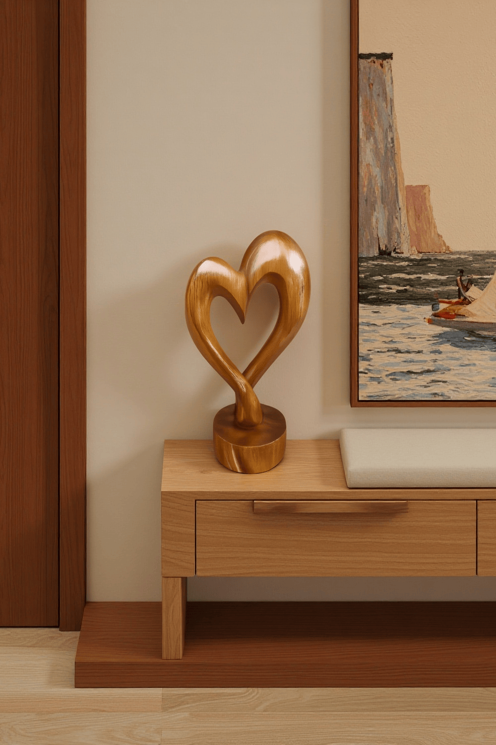 Abstract Wooden Sculpture Handcrafted Art Piece for Modern Home Decor