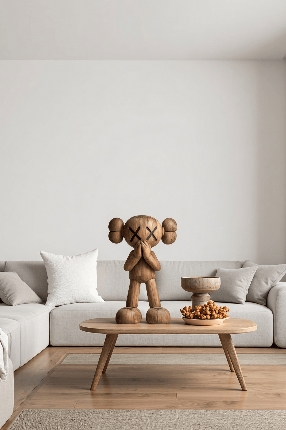 Wooden Kaws Sculpture Wood Kaws Figure Handmade Kaws Wooden Statue Art