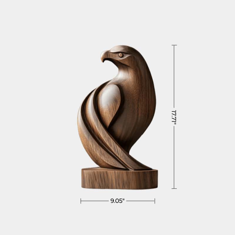 Handmade Wooden Eagle Sculpture Hand Carved Animal Bird Wooden Statue Art