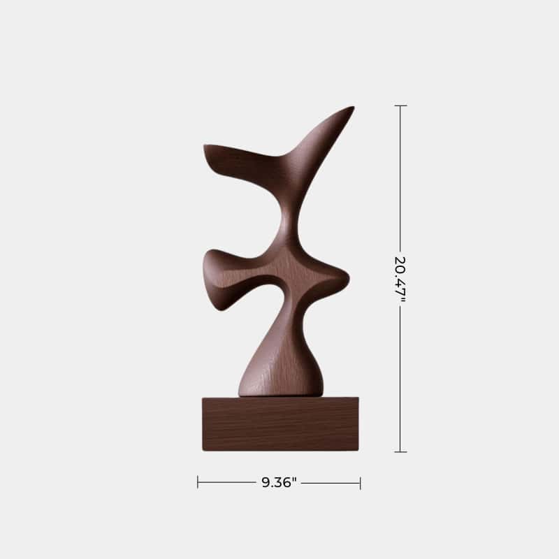 Hand Wood Carving Abstract Wooden Sculpture Geometric Wood Art Deco
