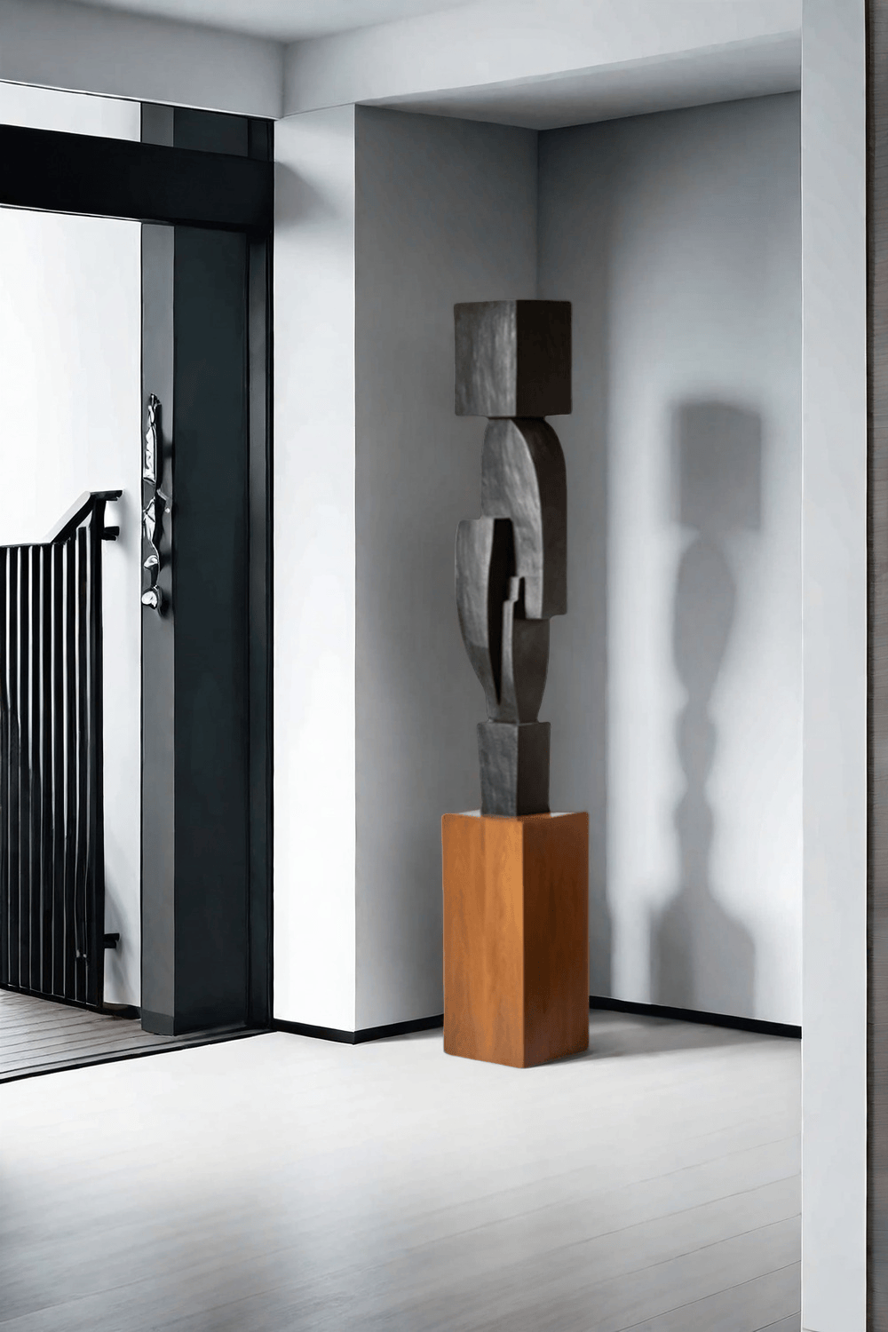 Large Geometric Abstract Wood Sculpture For Sale Large Wooden Statues Wooden Sculpture