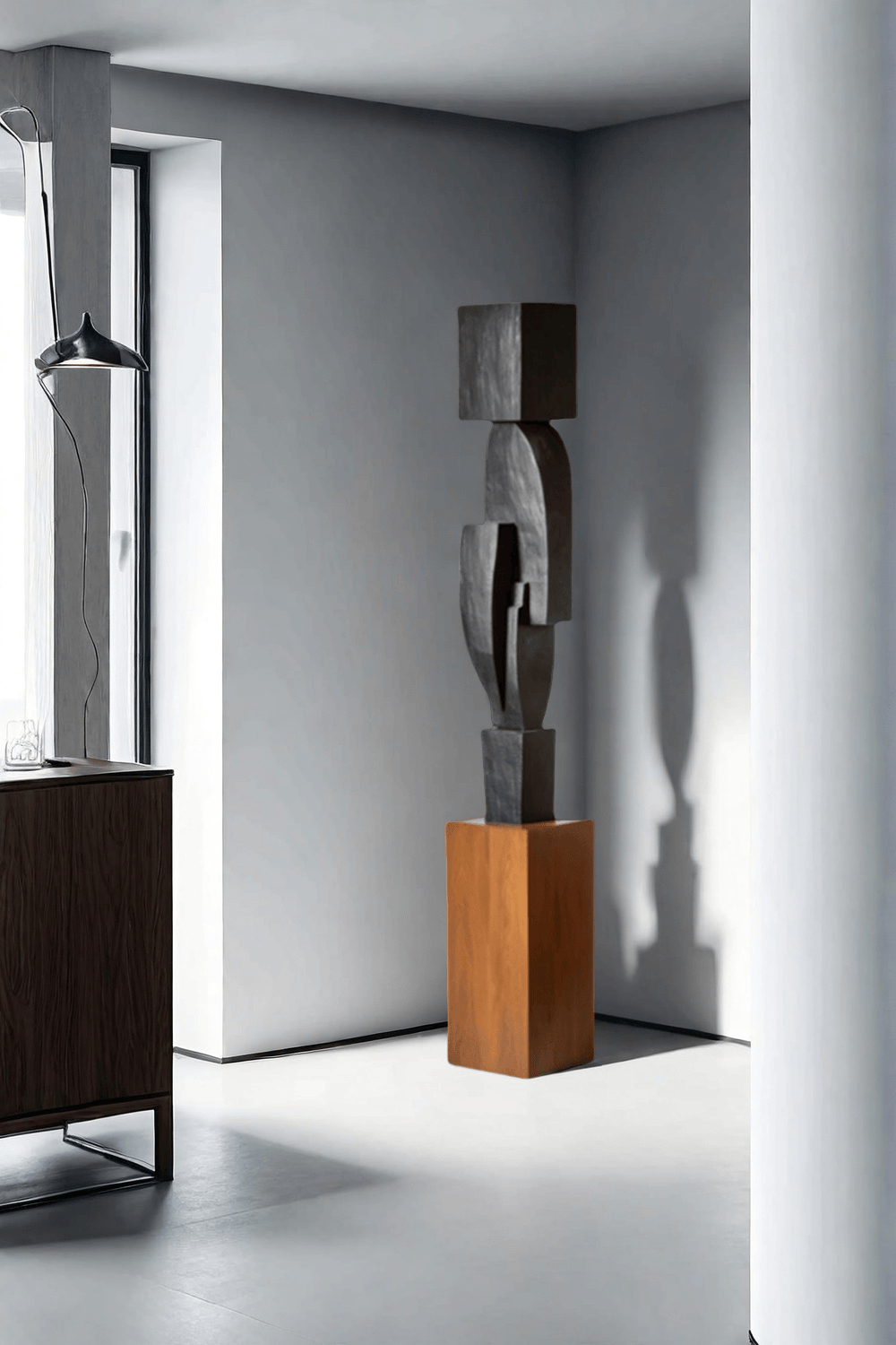 Large Geometric Abstract Wood Sculpture For Sale Large Wooden Statues Wooden Sculpture