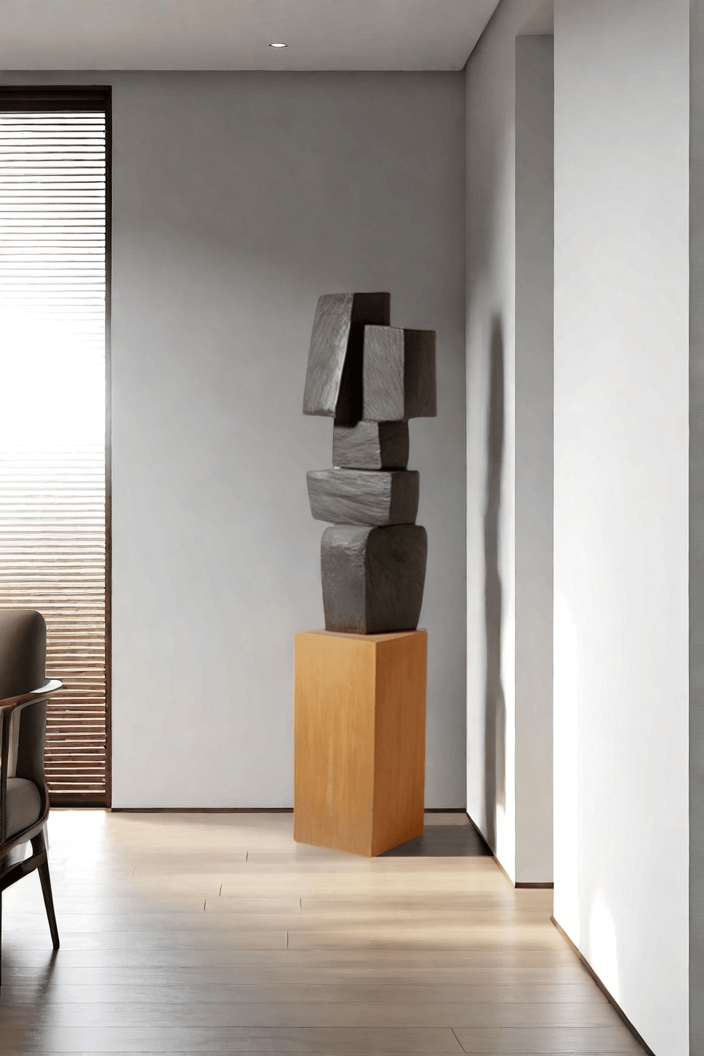Large Geometric Abstract Wood Sculpture For Sale Large Wooden Statues Wooden Sculpture