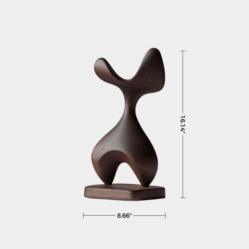 Hand Wood Carving Abstract Wooden Sculpture Geometric Wood Art Deco