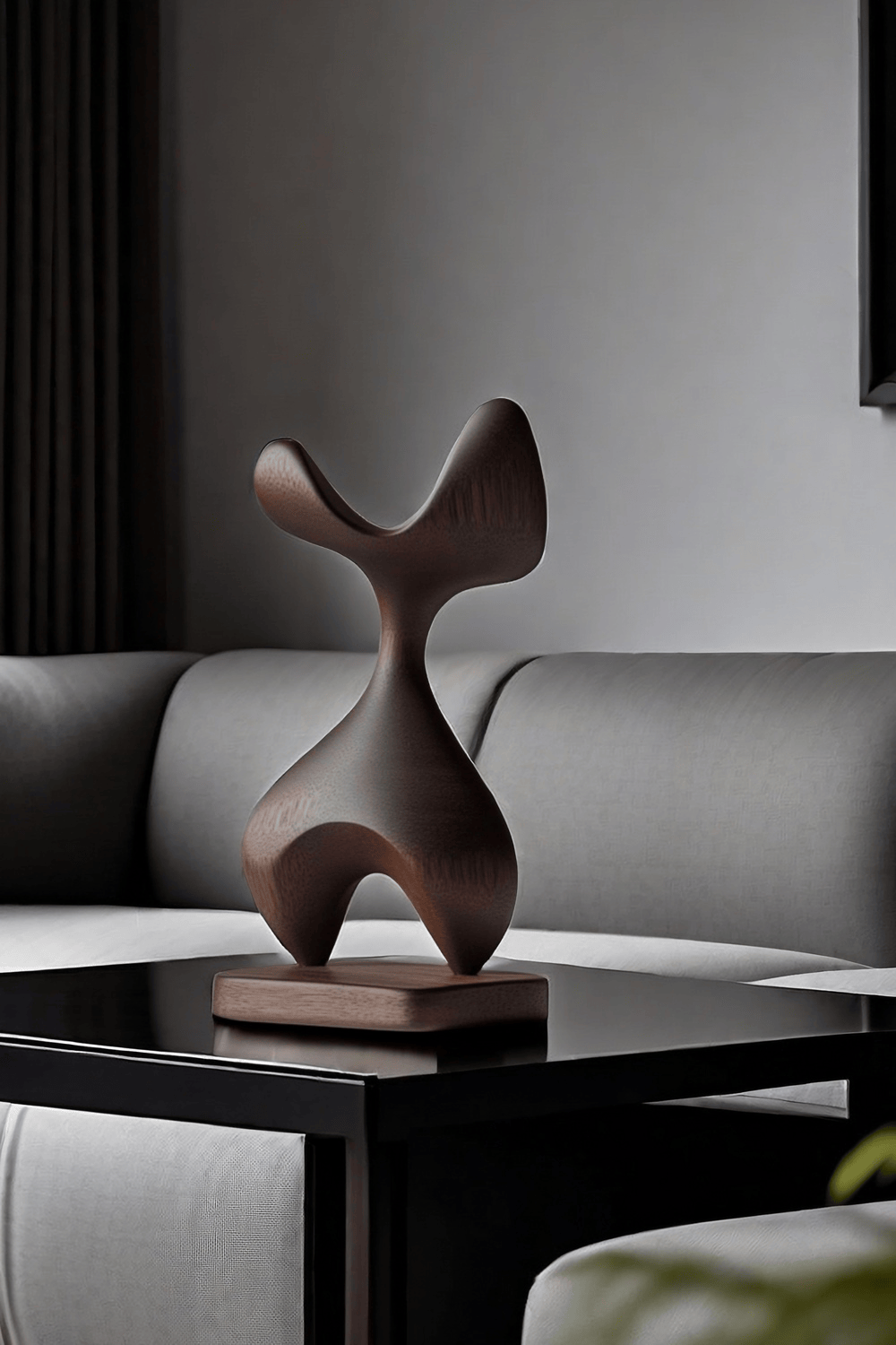 Hand Wood Carving Abstract Wooden Sculpture Geometric Wood Art Deco