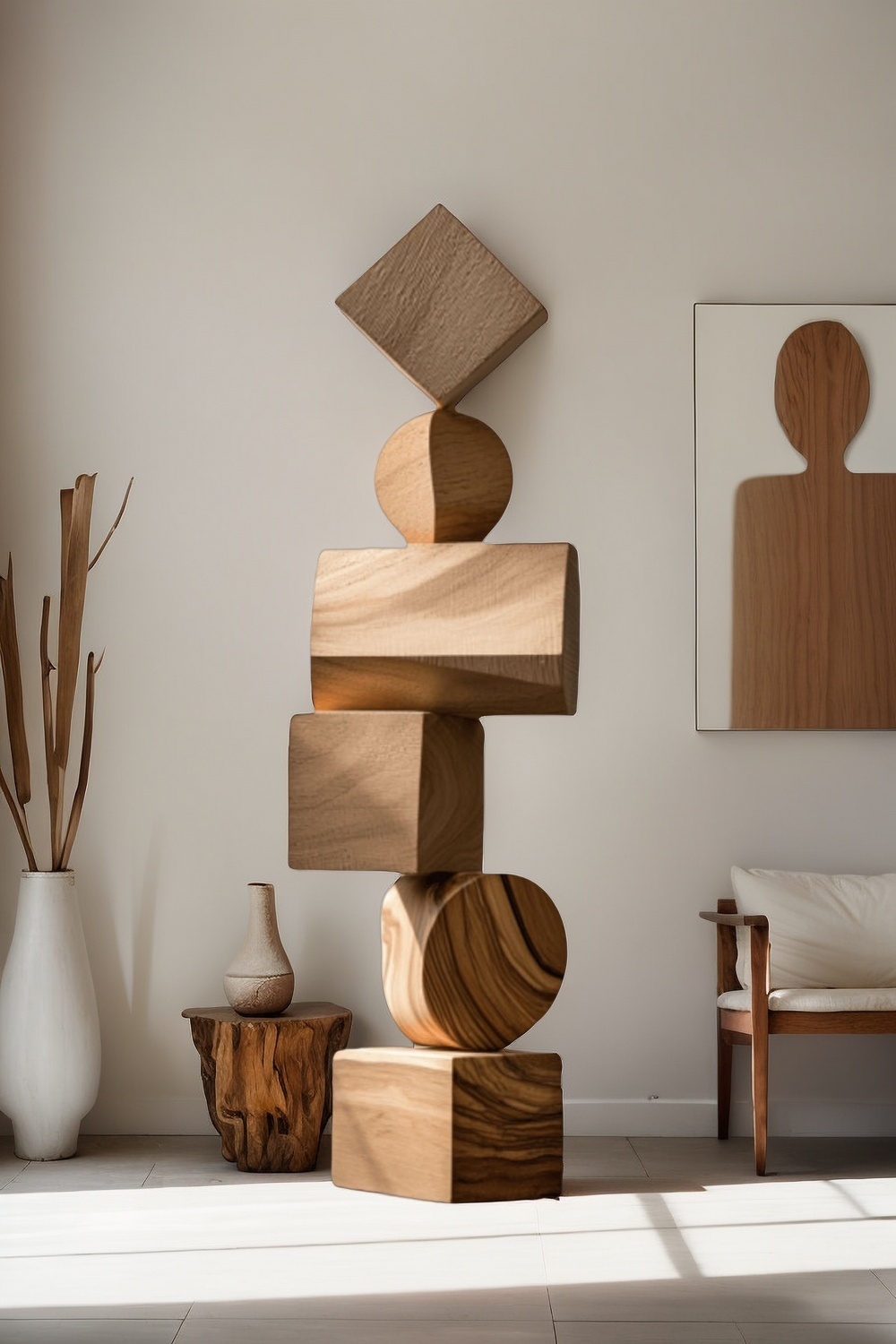 Large Abstract Wood Sculpture Hand Carved Wooden Sculpture Wood Carvings