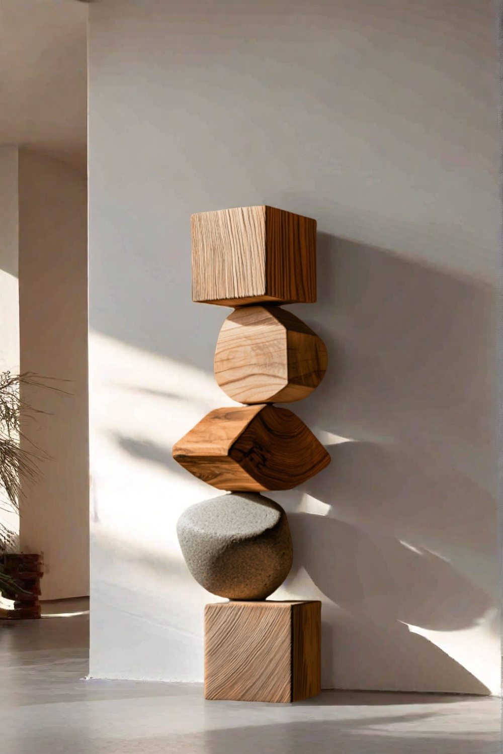 Large Abstract Wood Sculpture Hand Carved Wooden Sculpture Wood Carvings