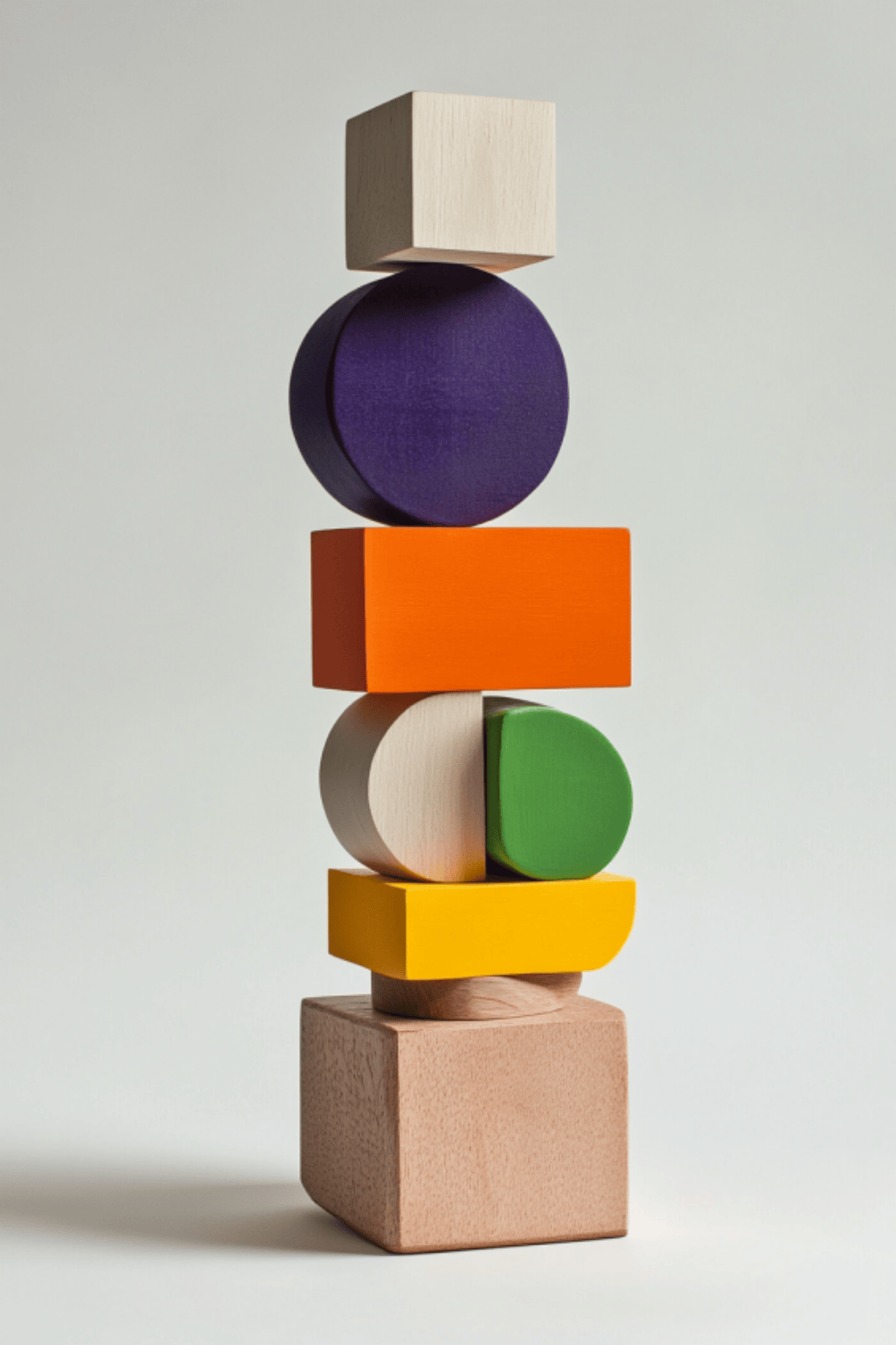 Polychrome Wood Sculpture Hand Carved Large Abstract Wooden Sculpture