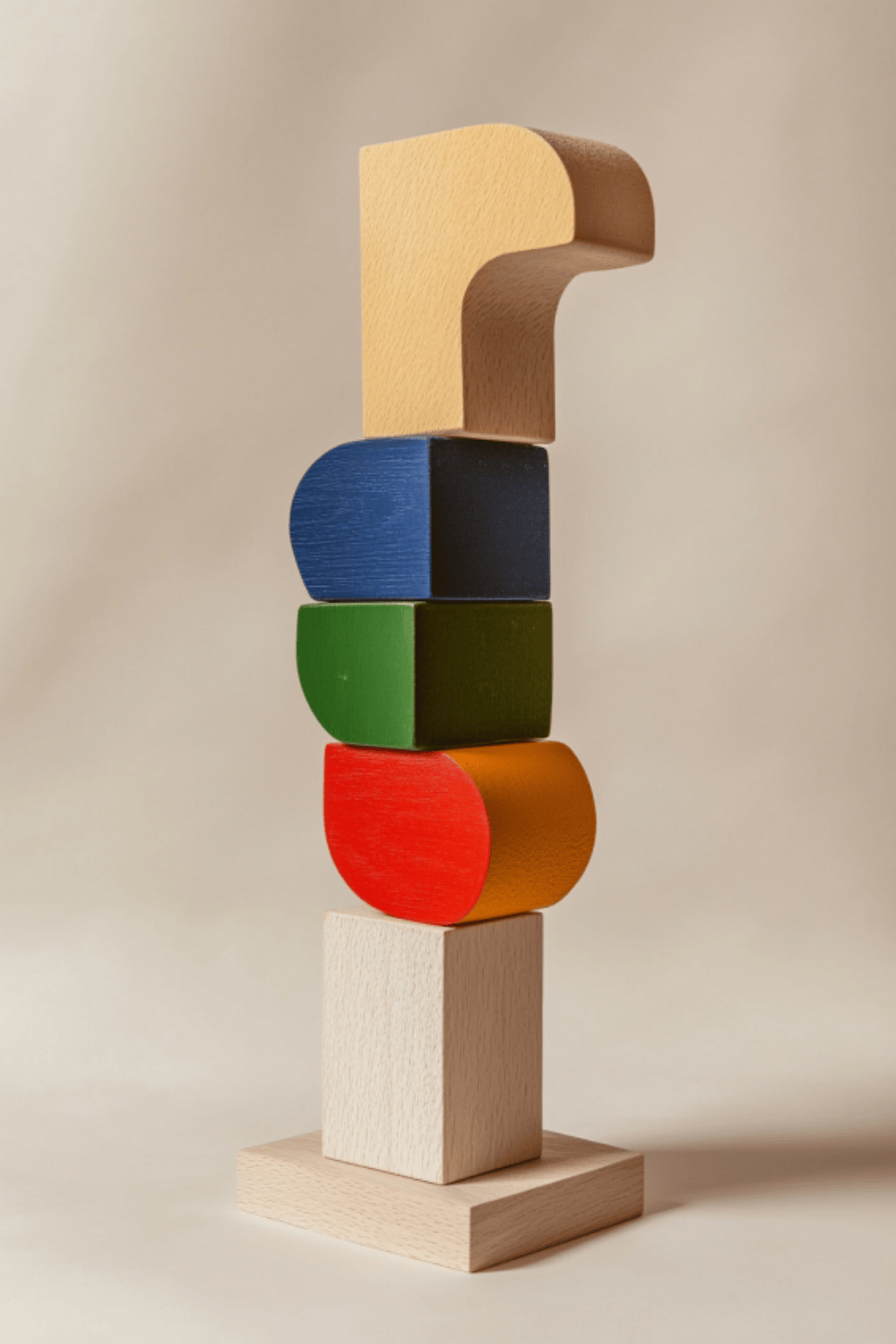 Polychrome Wood Sculpture Hand Carved Large Abstract Wooden Sculpture