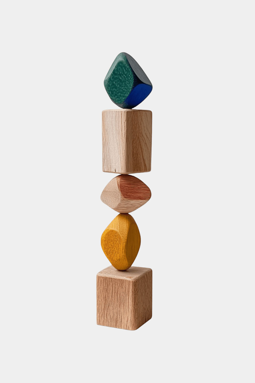 Polychrome Wood Sculpture Hand Carved Large Abstract Wooden Sculpture