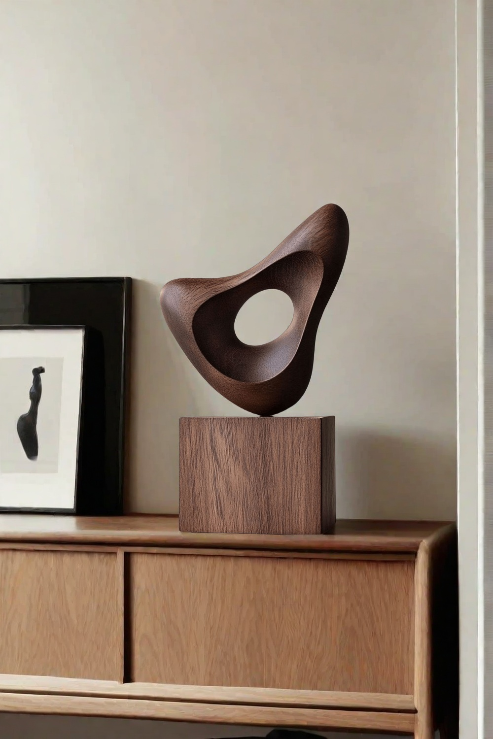 Wood Sculpture Hand Carved Abstract Wooden Sculpture Art Wood Carving