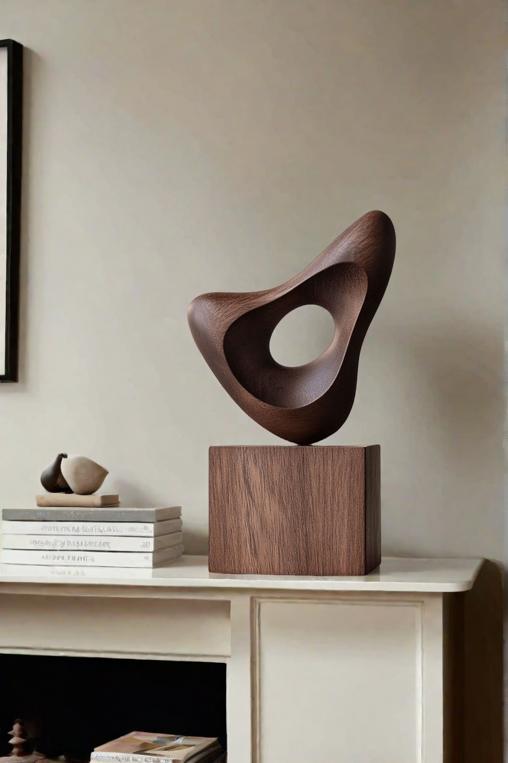 Wood Sculpture Hand Carved Abstract Wooden Sculpture Art Wood Carving