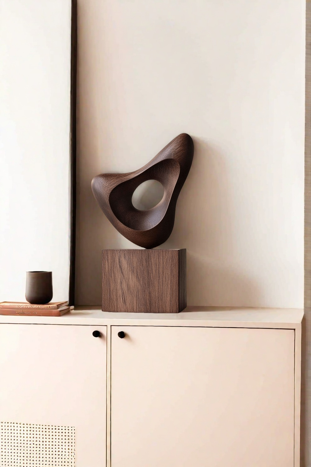 Wood Sculpture Hand Carved Abstract Wooden Sculpture Art Wood Carving