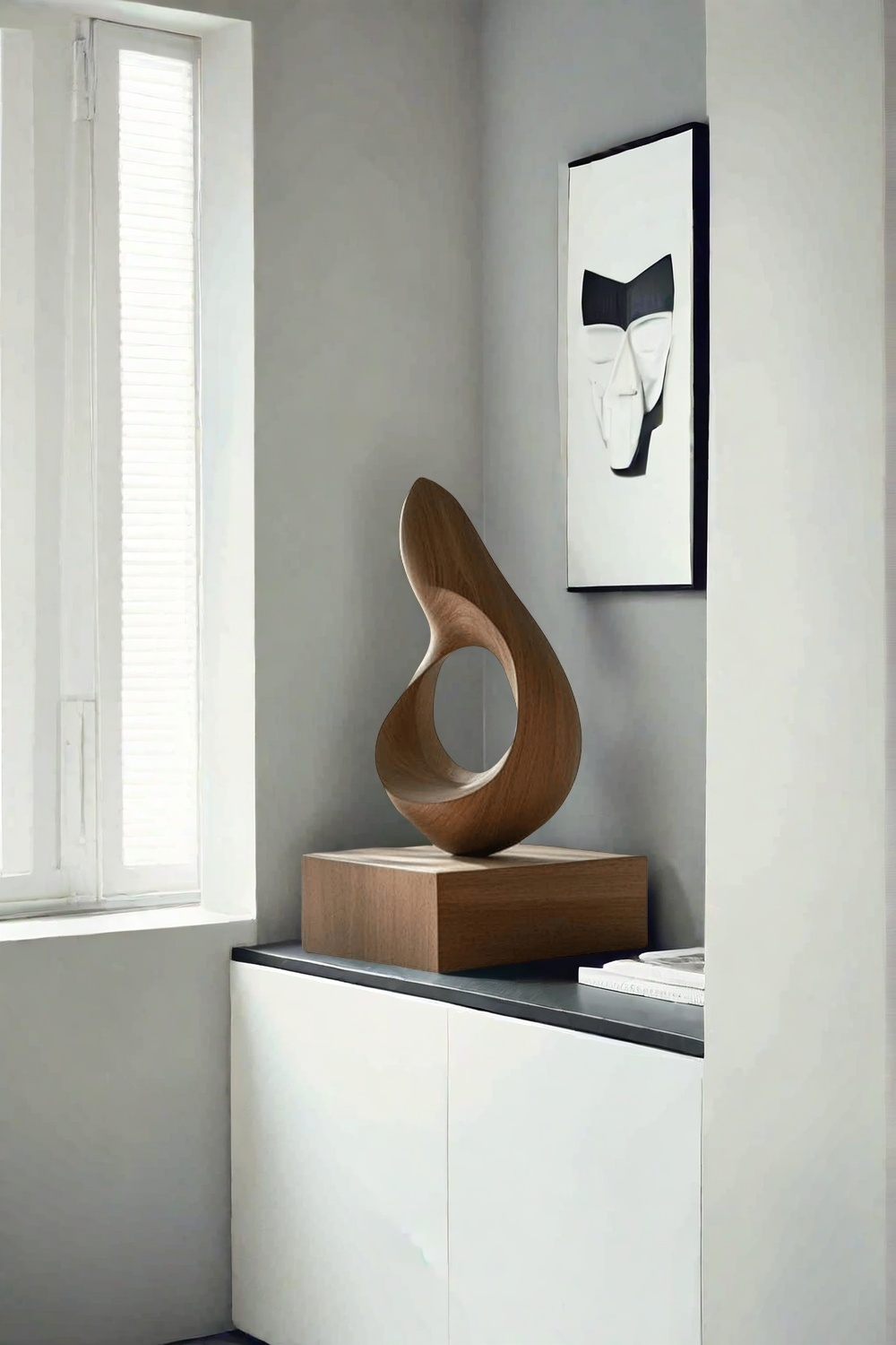 Wood Sculpture Hand Carved Abstract Wooden Sculpture Art Wood Carving