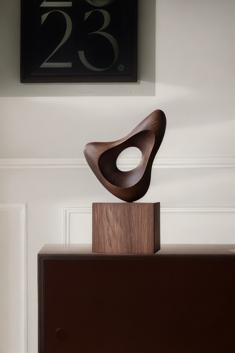 Wood Sculpture Hand Carved Abstract Wooden Sculpture Art Wood Carving