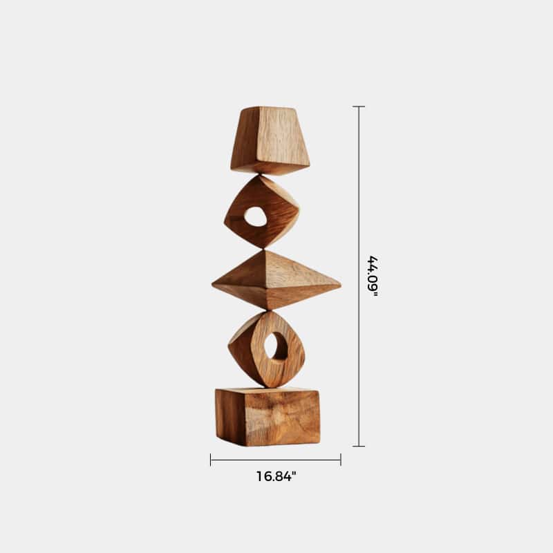 Abstract Modern Wood Sculpture Tall Wooden Sculpture Hand Carved Wood Carving