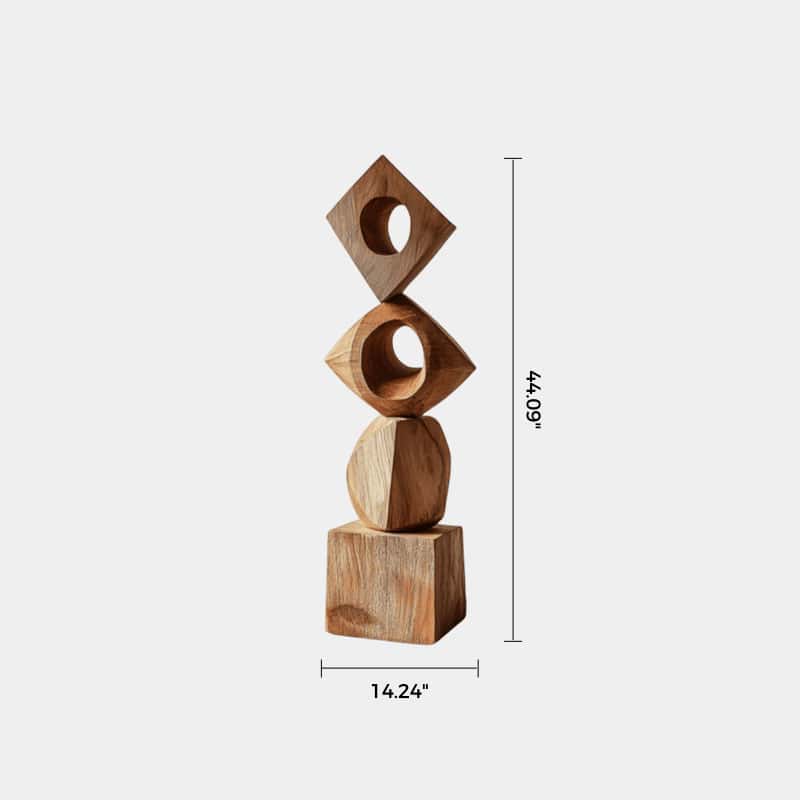 Abstract Modern Wood Sculpture Tall Wooden Sculpture Hand Carved Wood Carving