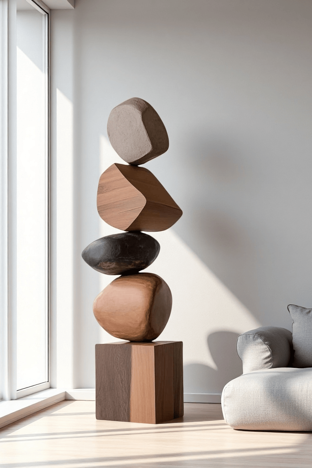 Tall Abstract Wood Sculpture Art Large Wooden Sculptures For The Home