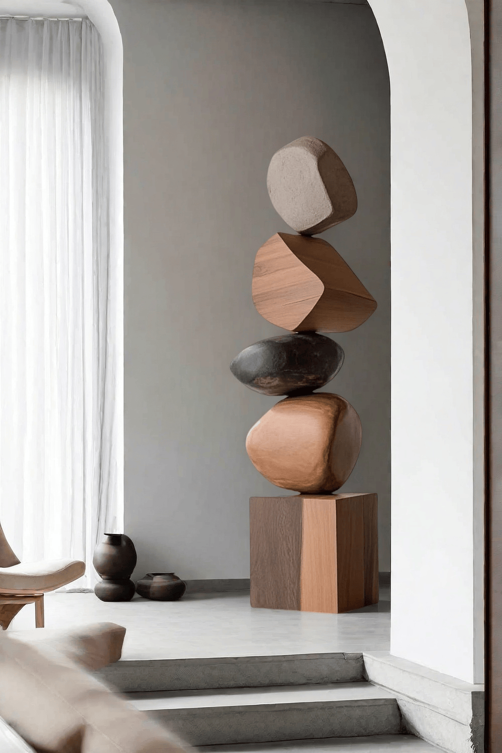 Tall Abstract Wood Sculpture Art Large Wooden Sculptures For The Home