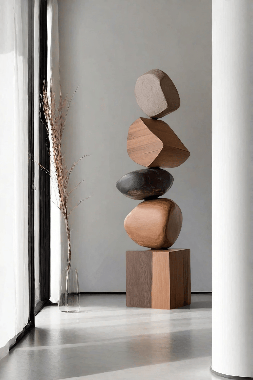 Tall Abstract Wood Sculpture Art Large Wooden Sculptures For The Home