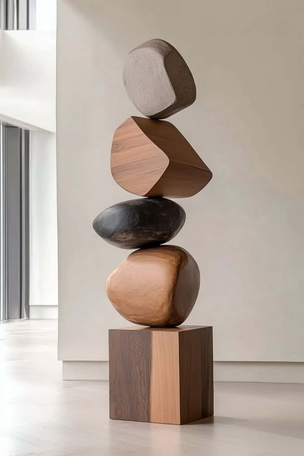 Tall Abstract Wood Sculpture Art Large Wooden Sculptures For The Home