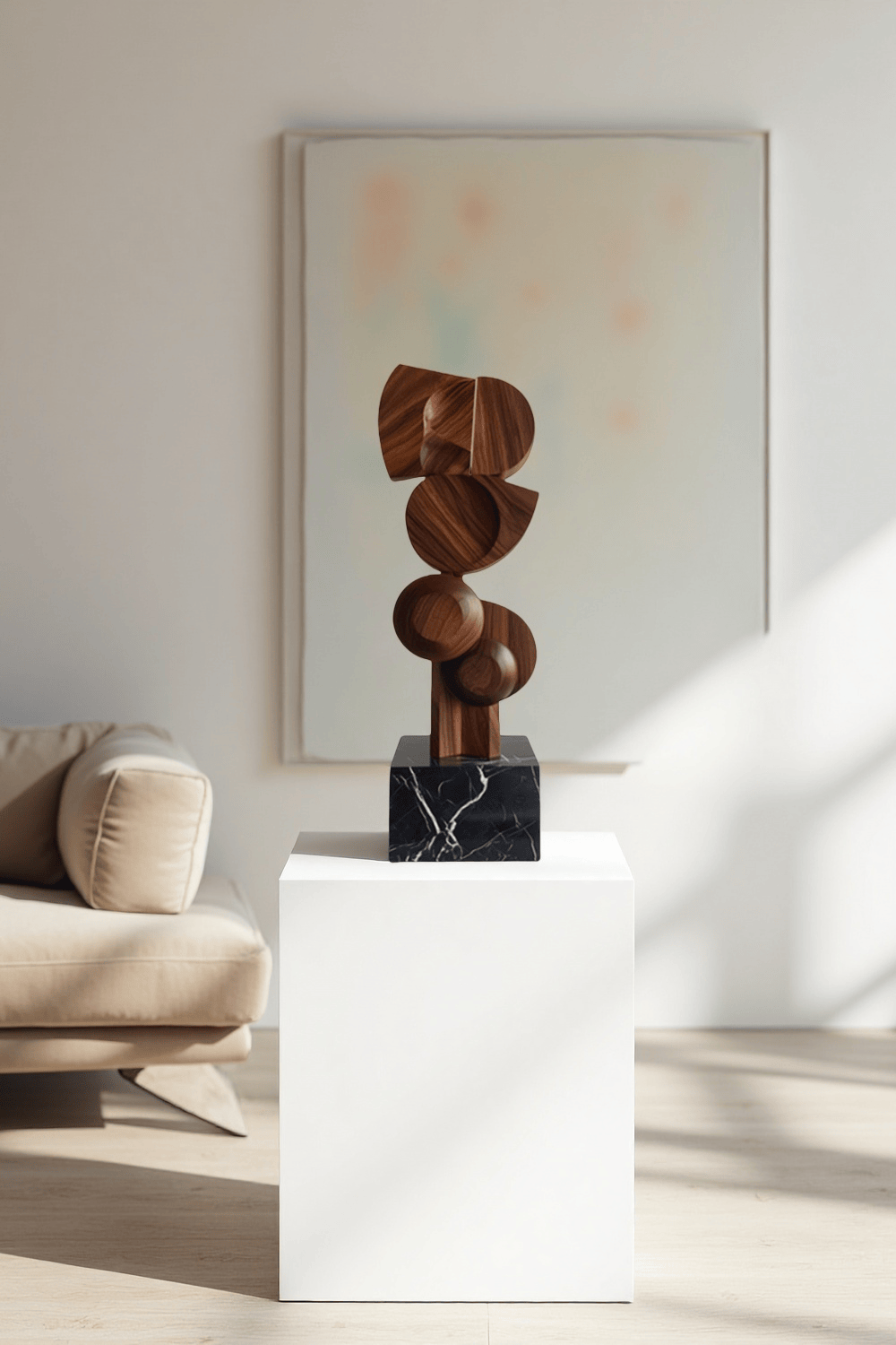 Wood Sculpture Hand Carved Abstract Wooden Sculpture Art Wood Carving