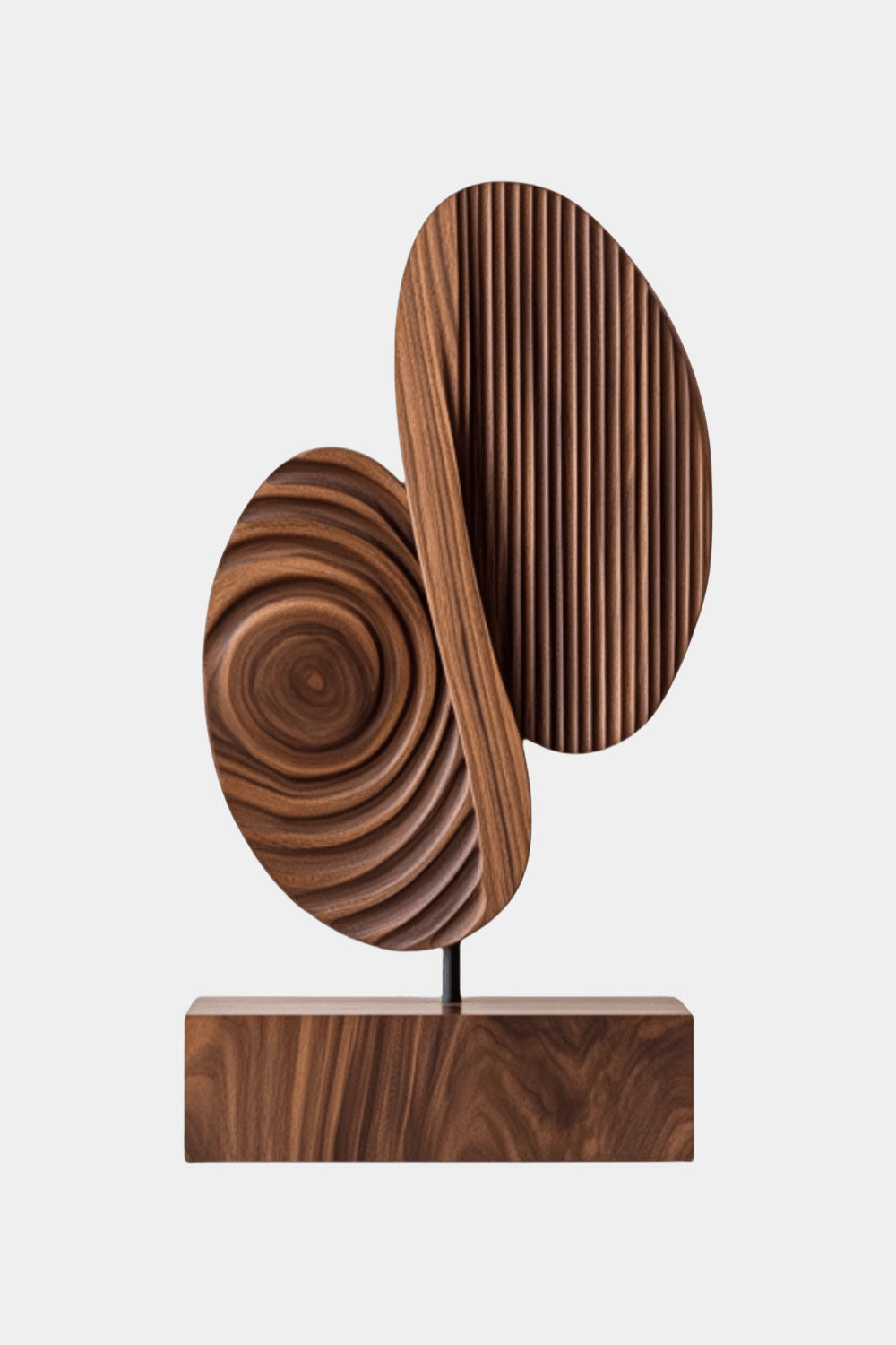 Modern Minimalist Abstract Wood Sculpture Hand Carved Wooden Sculpture