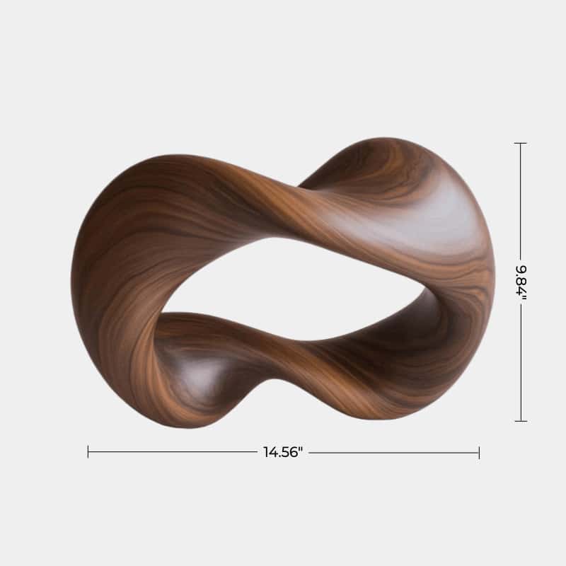Handcrafted Wooden Möbius Strip Sculpture Modern Abstract Home Decor Art
