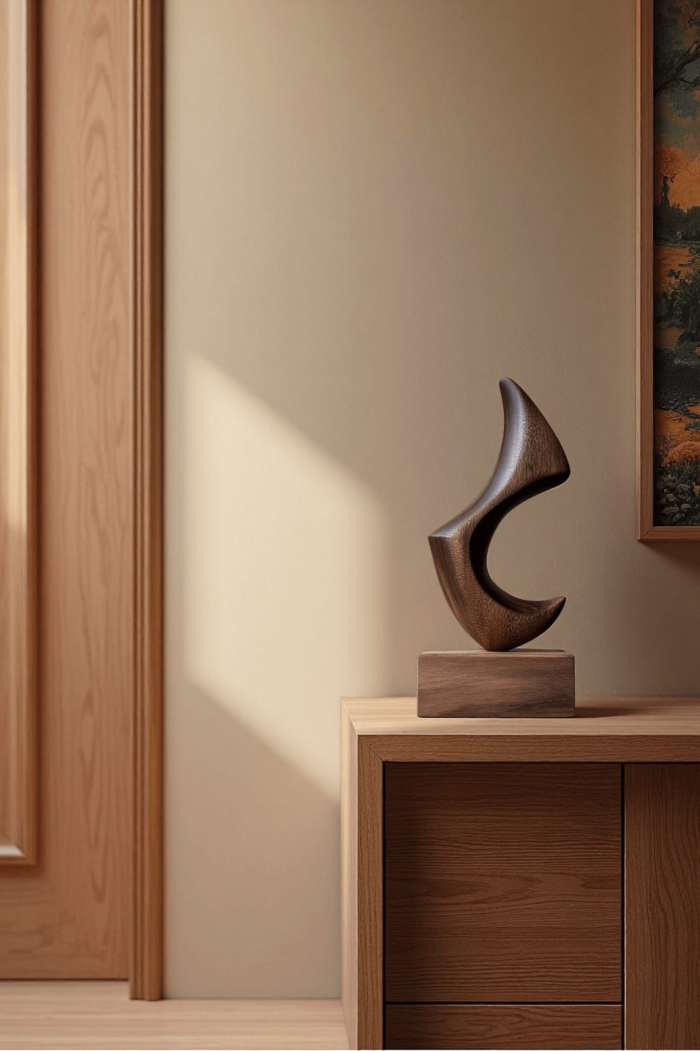 Modern Abstract Handmade Wooden Sculptures Minimalist Wood Art Decor