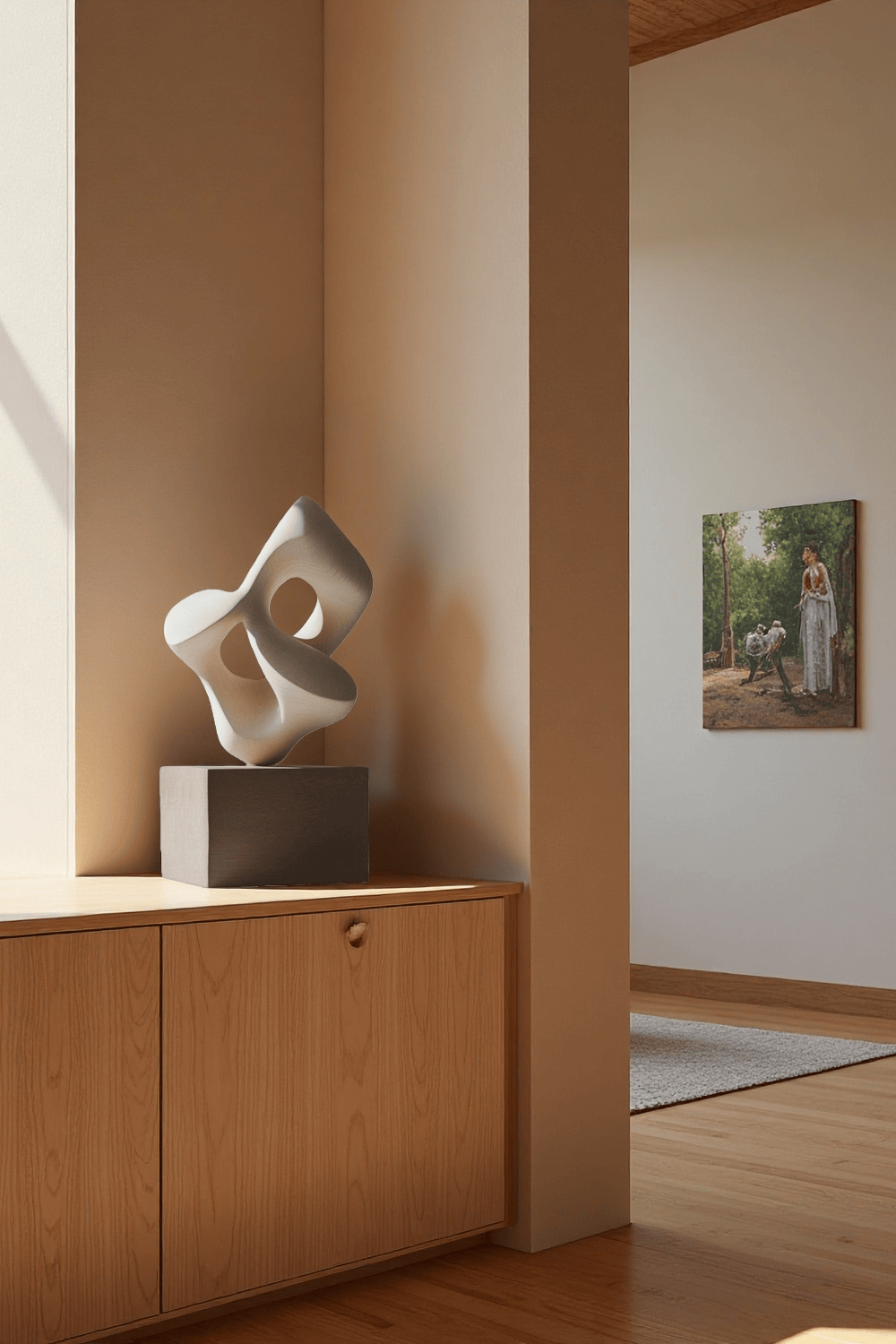 Modern Abstract Wooden Table Sculpture Handcrafted Wood Sculptures Art