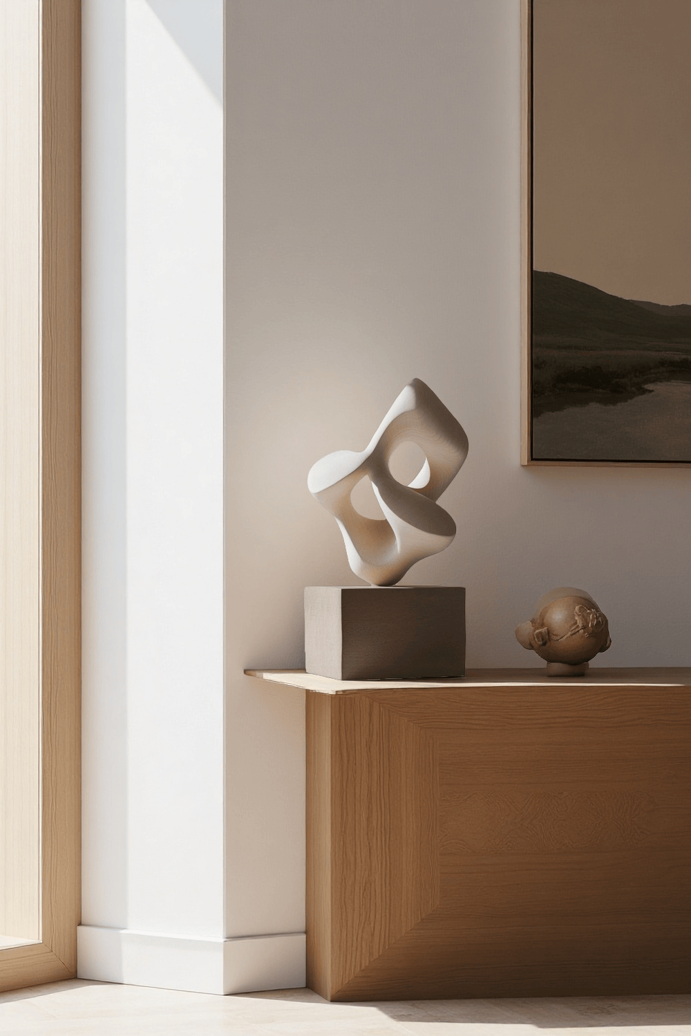 Modern Abstract Wooden Table Sculpture Handcrafted Wood Sculptures Art