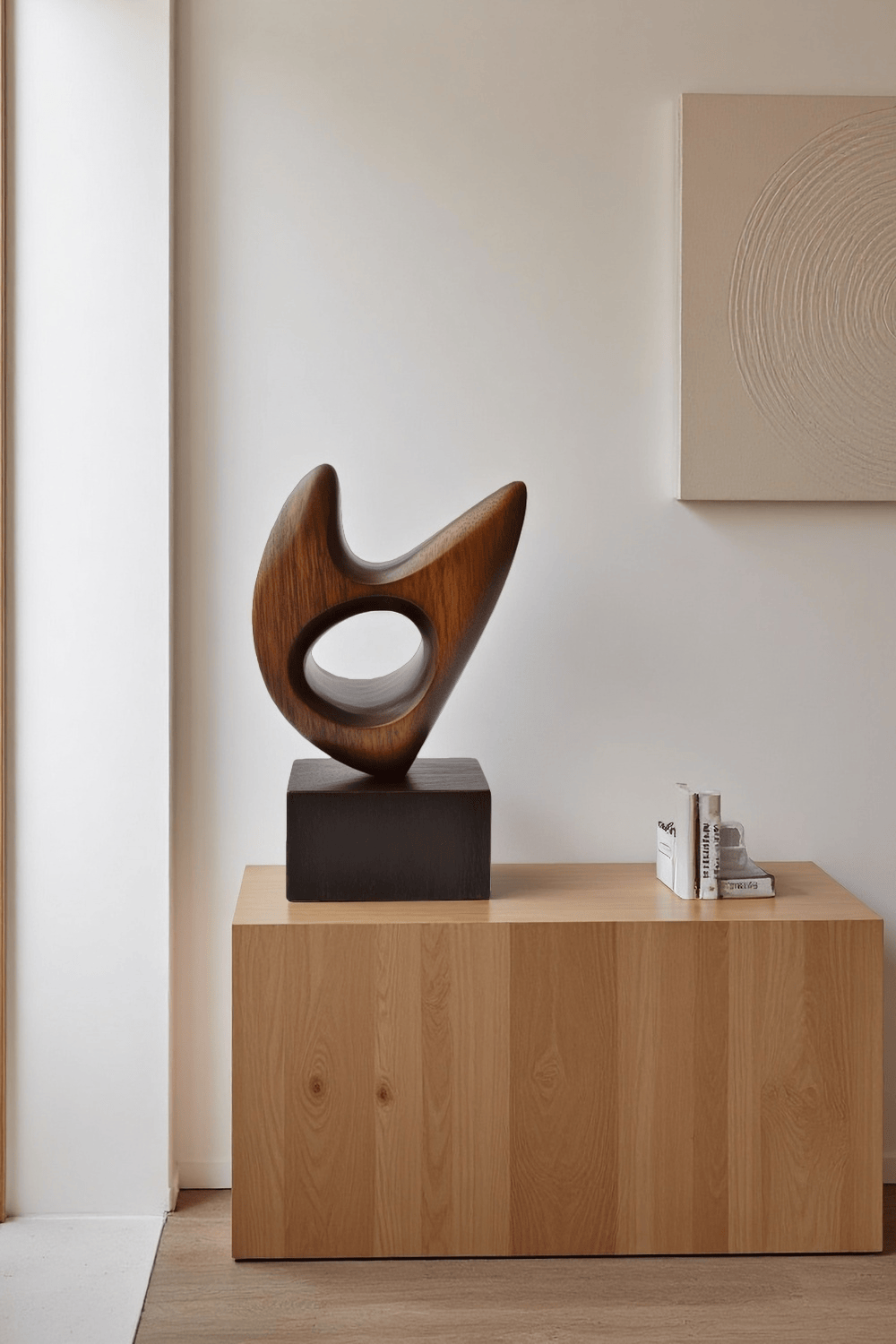 Modern Abstract Wooden Table Sculpture Handcrafted Wood Sculptures Art