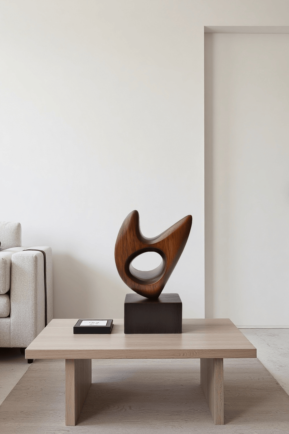 Modern Abstract Wooden Table Sculpture Handcrafted Wood Sculptures Art