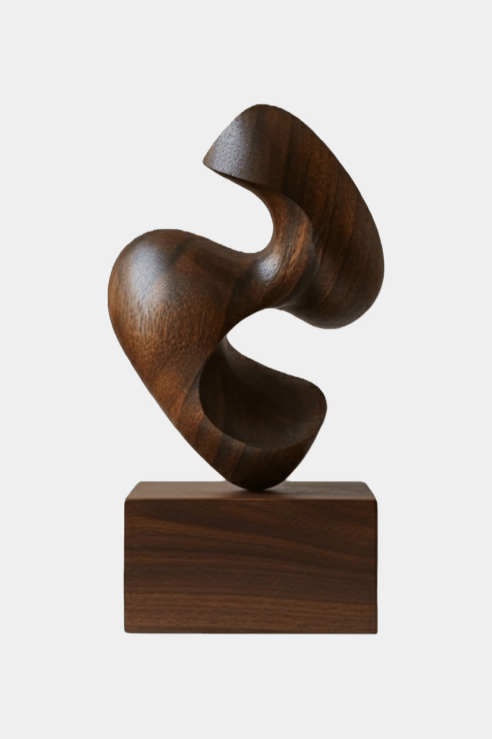 Abstract Wooden Sculpture Modern Hand Carved Minimalist Statue Art Decor