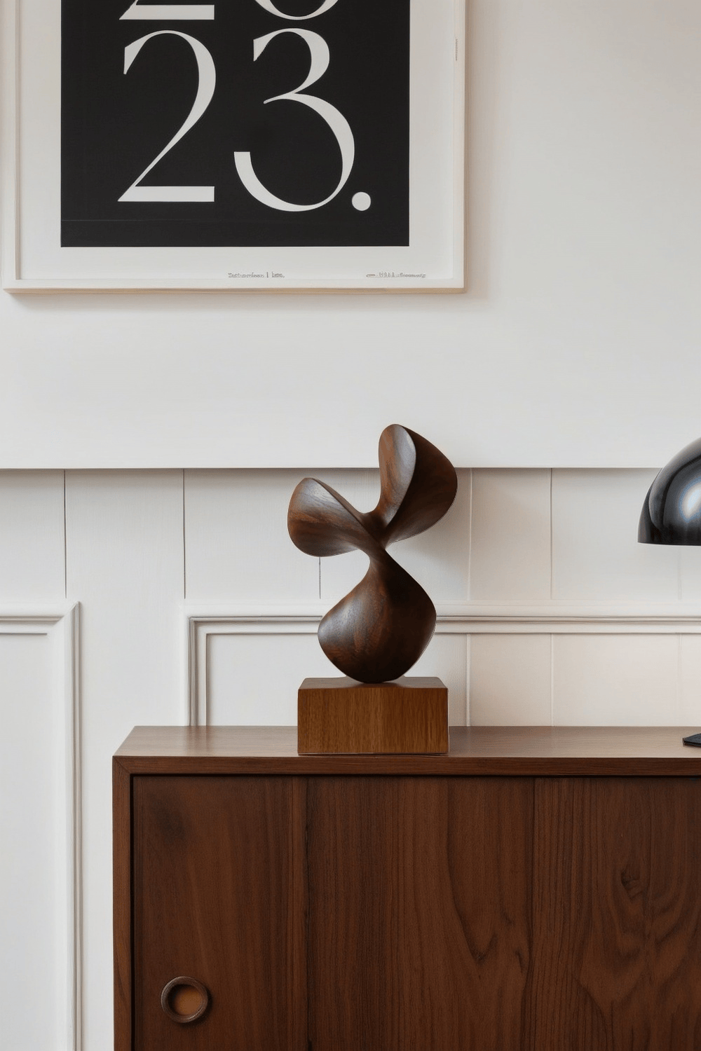 Abstract Wooden Sculpture Modern Hand Carved Minimalist Statue Art Decor