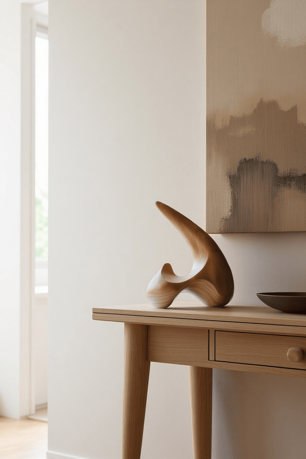 Abstract Wood Sculpture – Handcrafted Wooden Art for Modern Home Decor