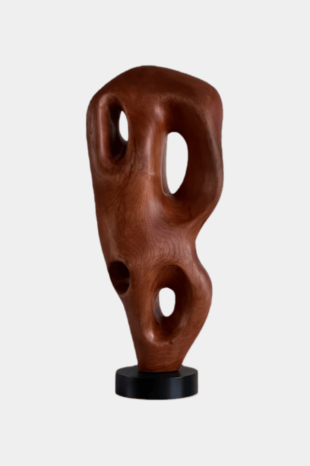 Hand Carved Abstract Wood Sculpture Modern Wooden Art Statue for Home