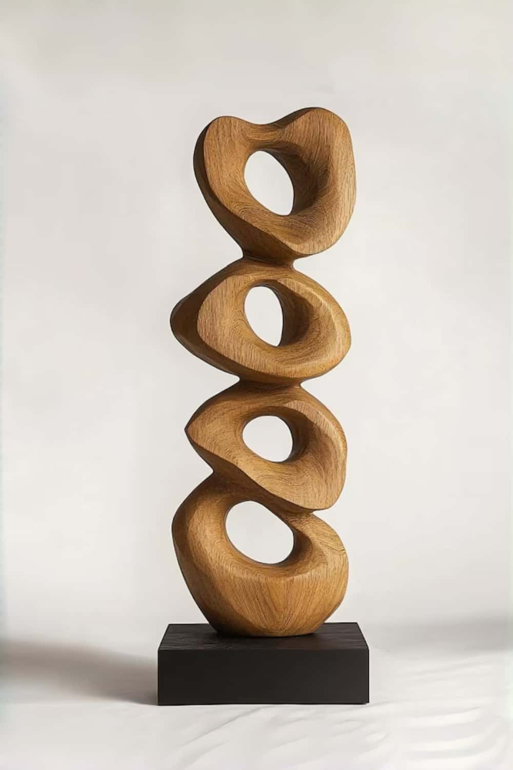 Large Wooden Floor Sculpture Hand Carved Abstract Wood Art Statement