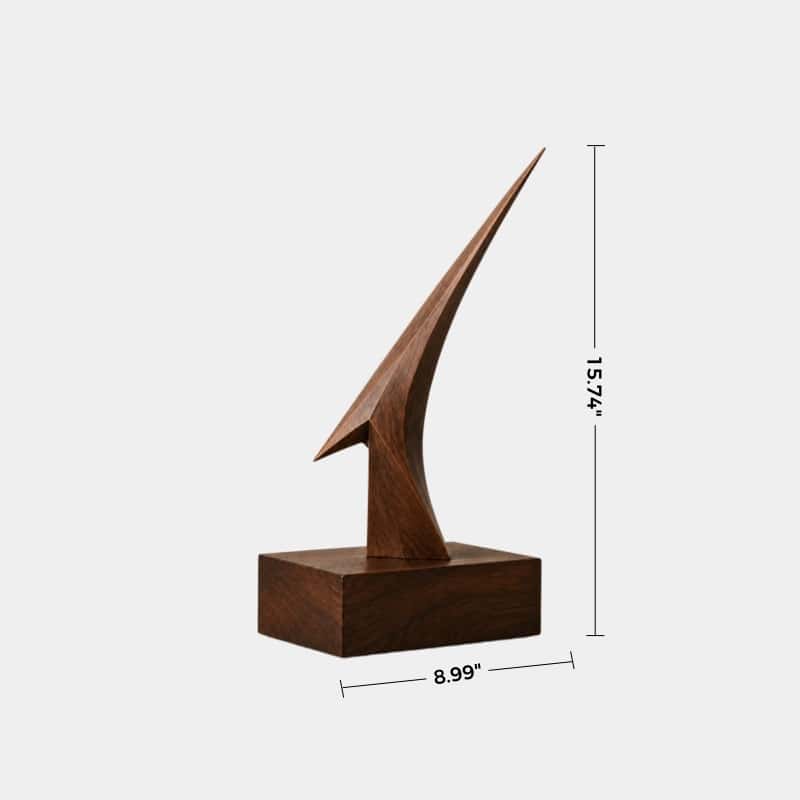 Original Wooden Art Sculpture With Smooth Finish And Dynamic Form For Contemporary Interiors